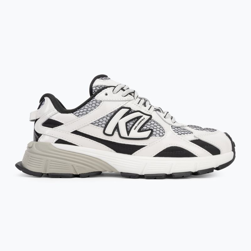 KARL LAGERFELD women's shoes Orion Sidetrim black leather/textile w/white 2