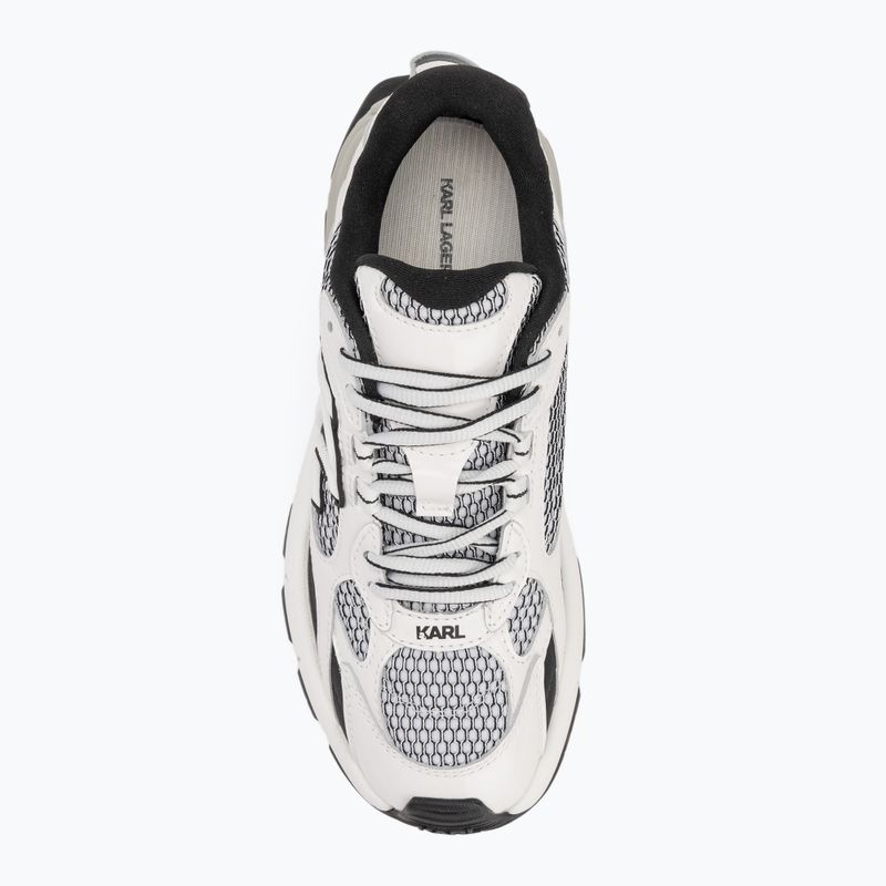 KARL LAGERFELD women's shoes Orion Sidetrim black leather/textile w/white 5