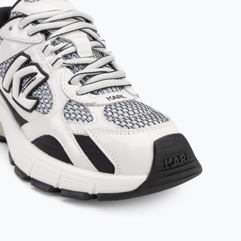 KARL LAGERFELD women's shoes Orion Sidetrim black leather/textile w/white 7