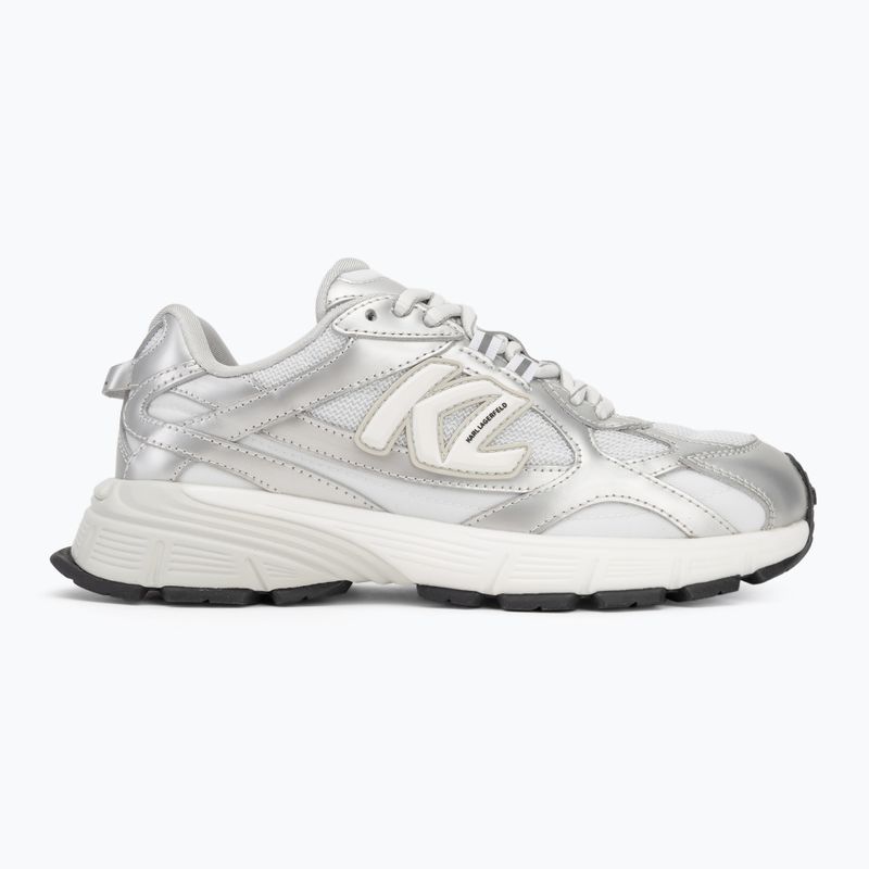 KARL LAGERFELD women's shoes Orion Sidetrim white leather/textile w/silver 2