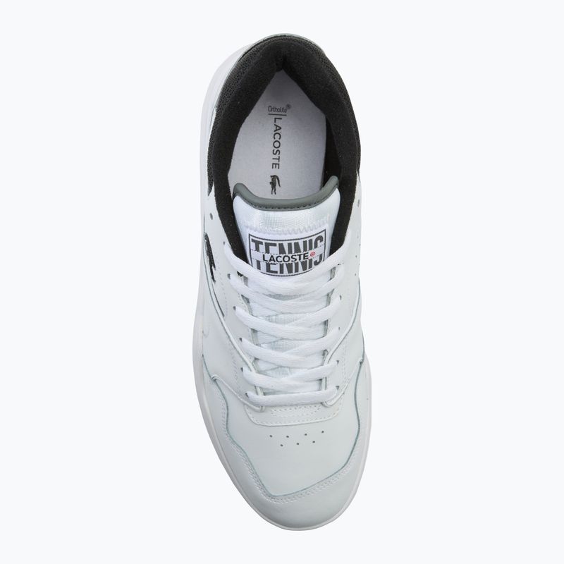 Men's Lacoste Lineshot Contrasted Collar Leather white/black shoes 5