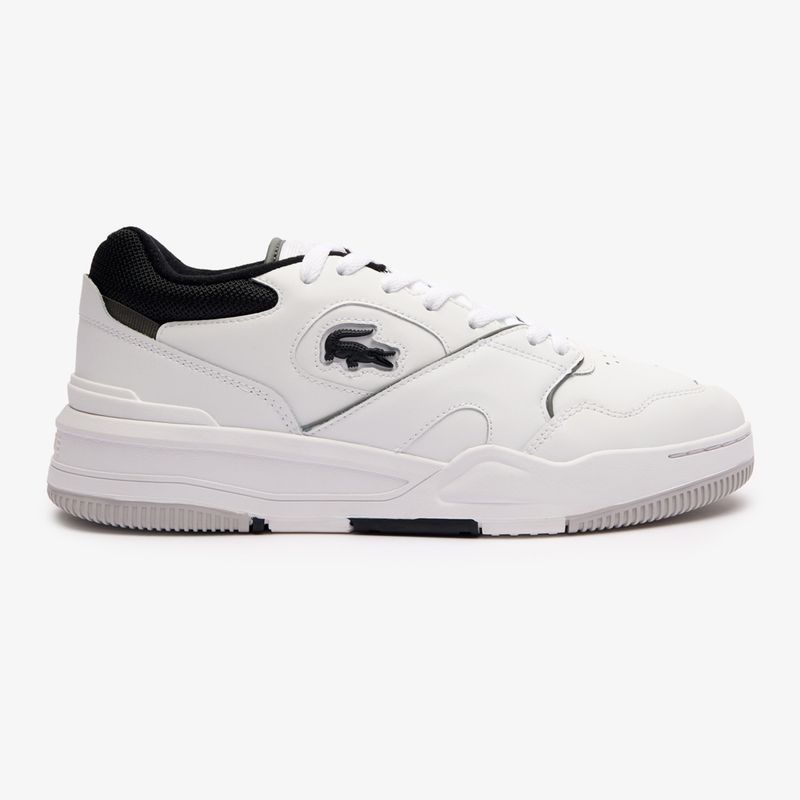 Men's Lacoste Lineshot Contrasted Collar Leather white/black shoes 9