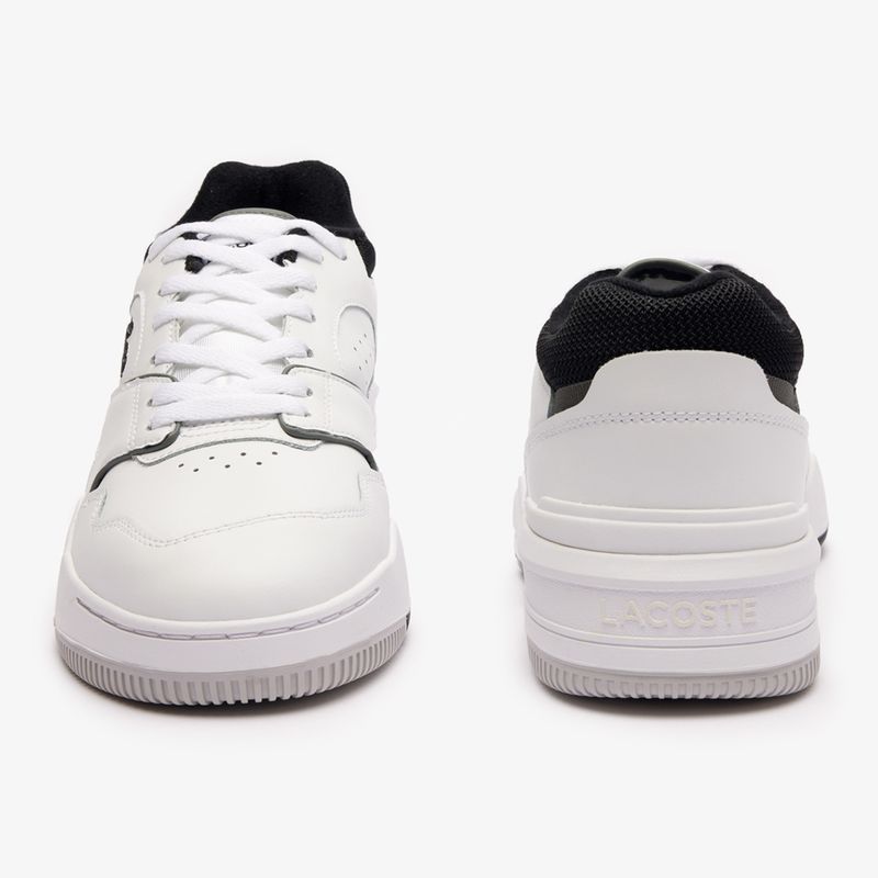 Men's Lacoste Lineshot Contrasted Collar Leather white/black shoes 11