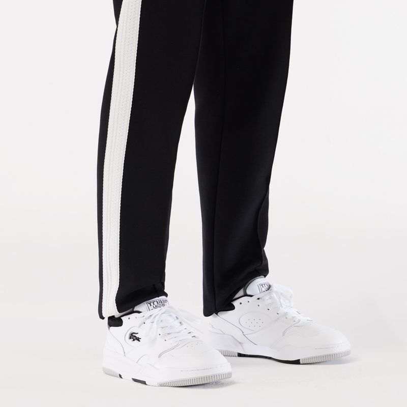 Men's Lacoste Lineshot Contrasted Collar Leather white/black shoes 14