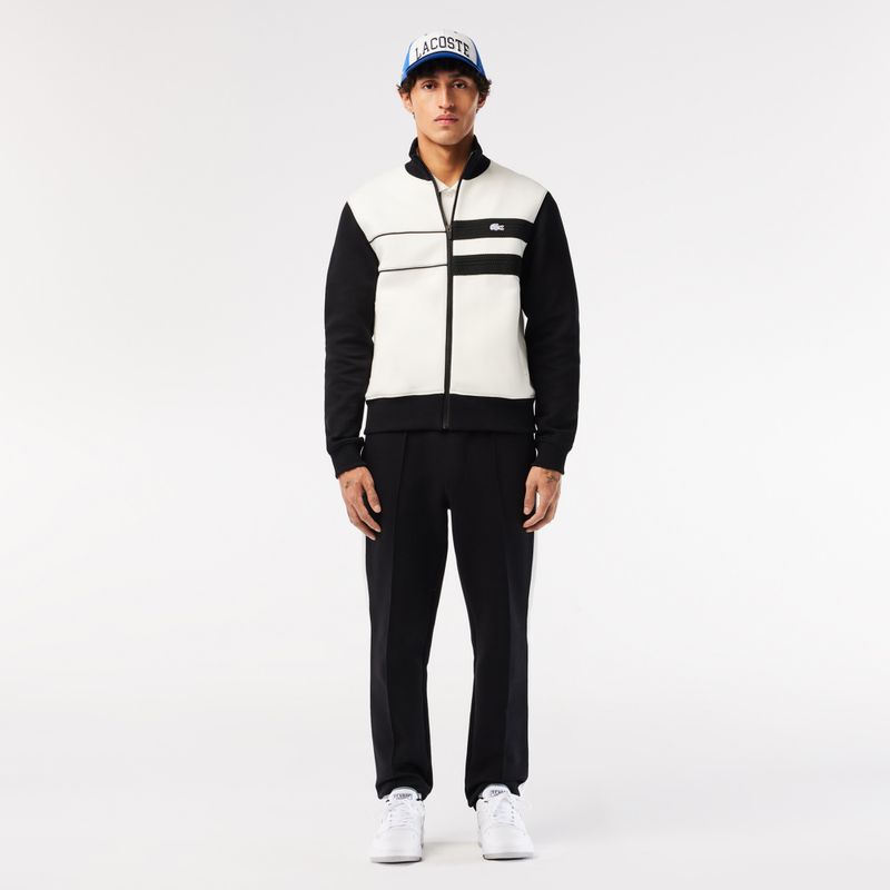Men's Lacoste Lineshot Contrasted Collar Leather white/black shoes 15