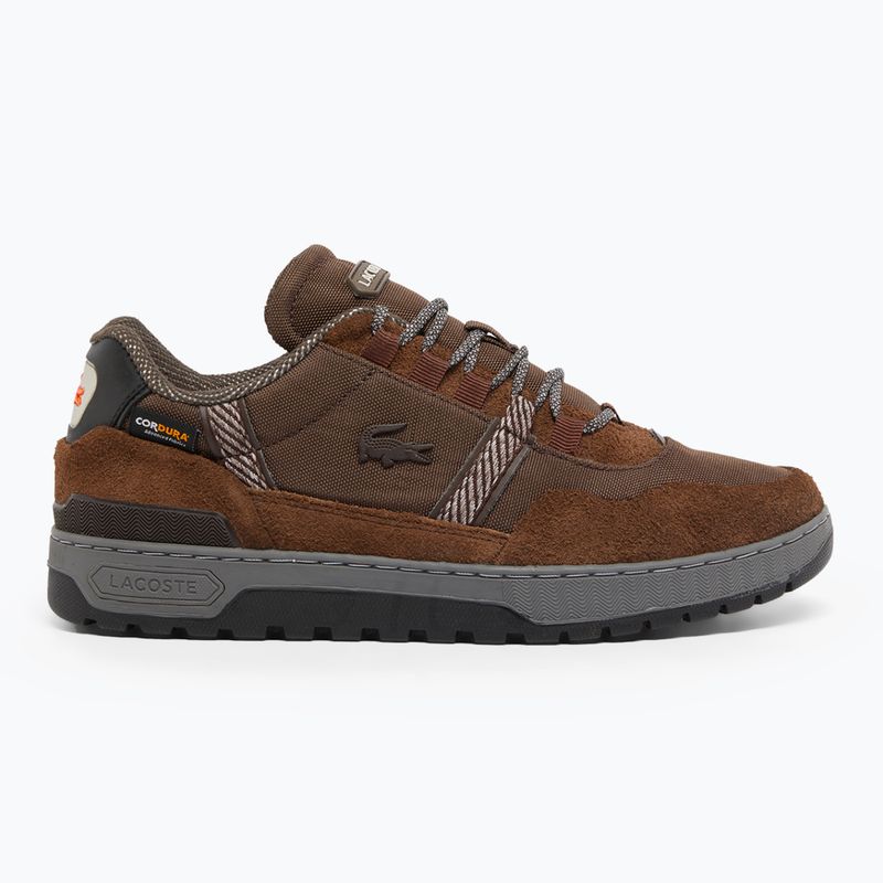 Lacoste men's T-Clip Winter outdoor brown/dark grey shoes 8