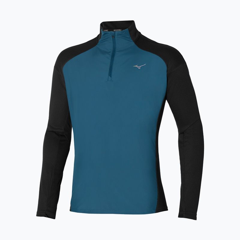 Men's running longsleeve Mizuno Hybrid LS Tee black/blue wing teal