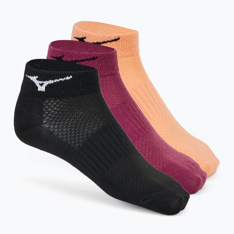 Mizuno Training Mid socks 3 pairs black/apricot ice/violet quatz