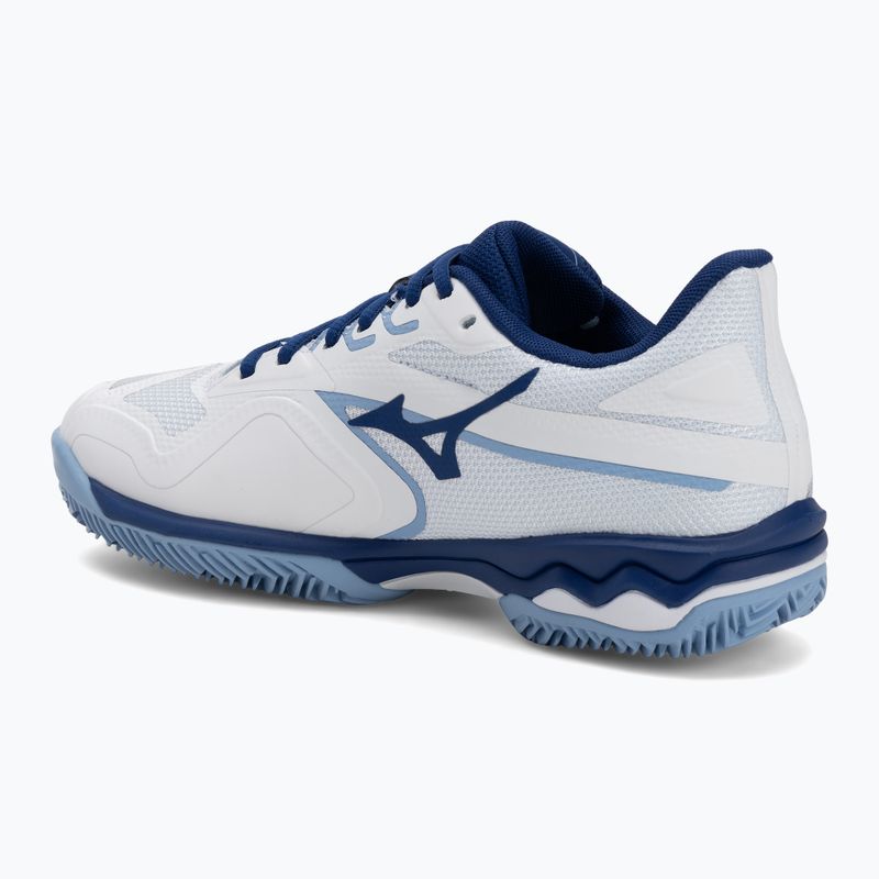Women's tennis shoes Mizuno Wave Exceed Light 2 CC white/ bellwether blue/ bel air blue 3
