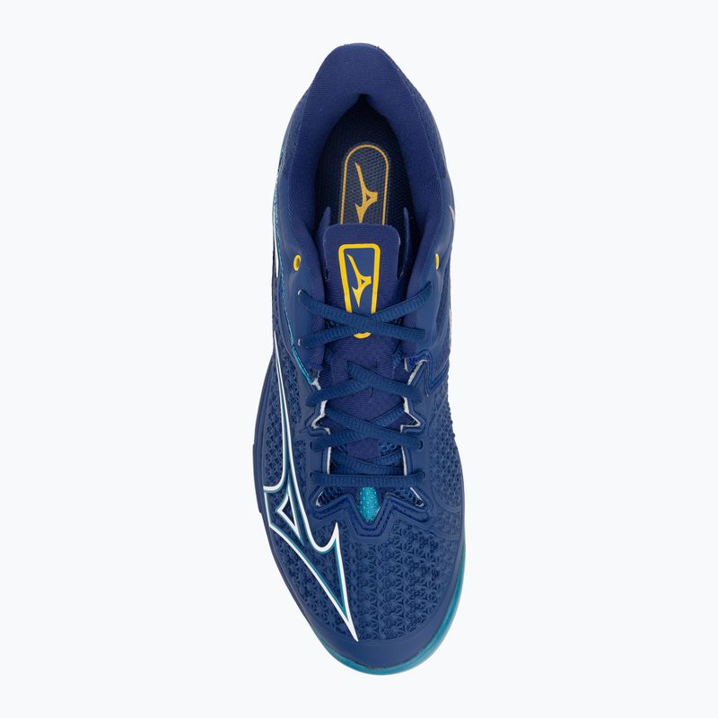Men's tennis shoes Mizuno Wave Exceed Tour 6 CC bellwether blue/ white/ fjord blue 5