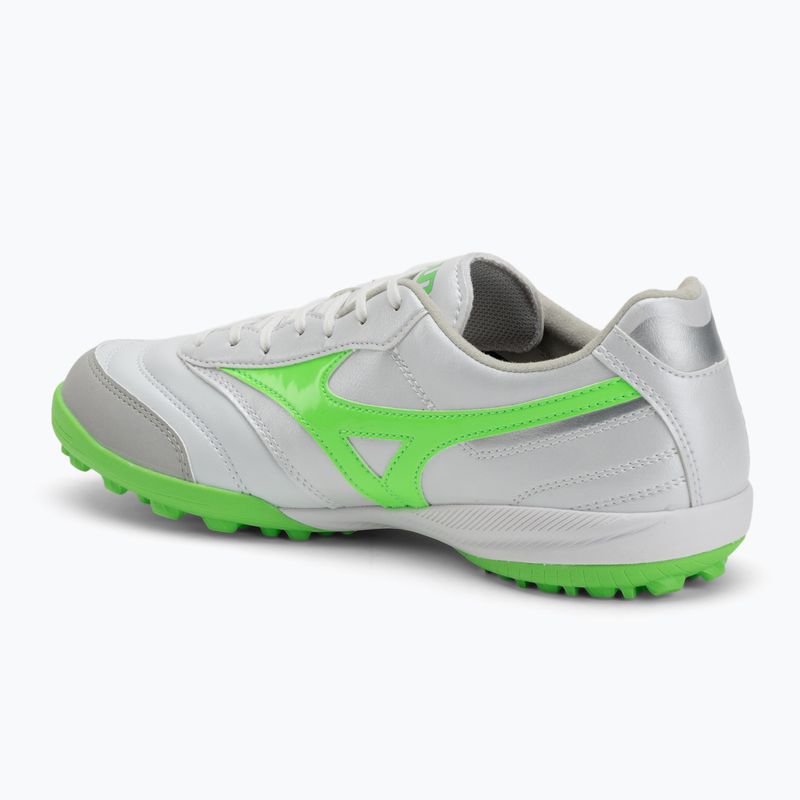 Men's football boots Mizuno Morelia Sala Pro TF white/neon green/galaxy silver 3