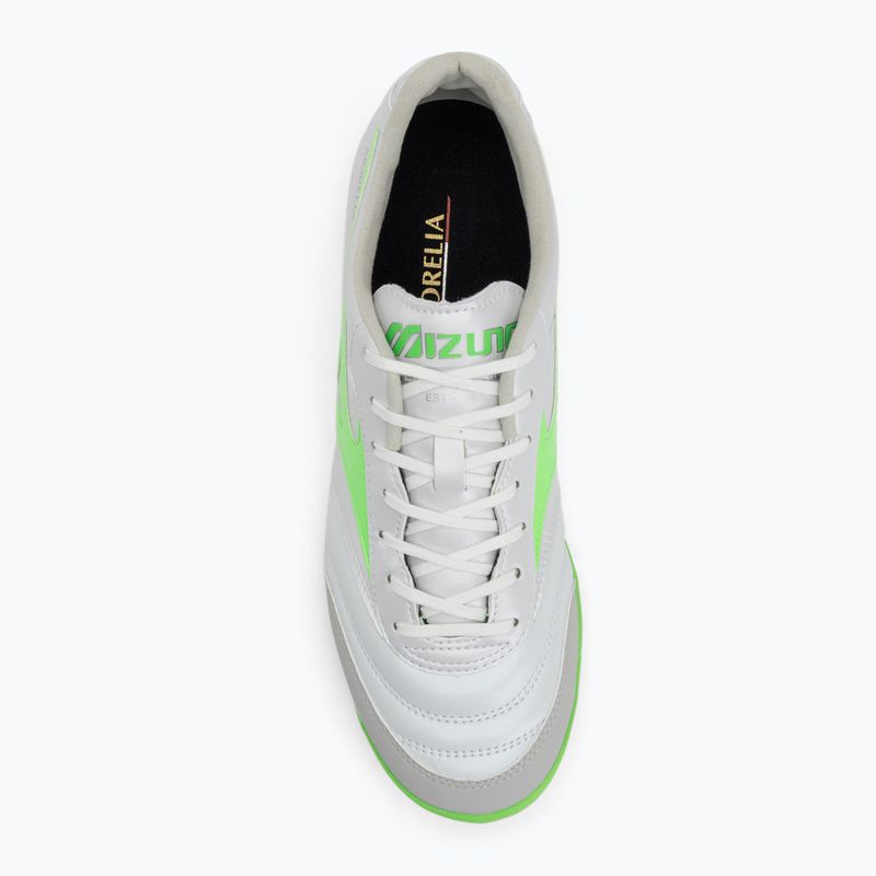 Men's football boots Mizuno Morelia Sala Pro TF white/neon green/galaxy silver 5