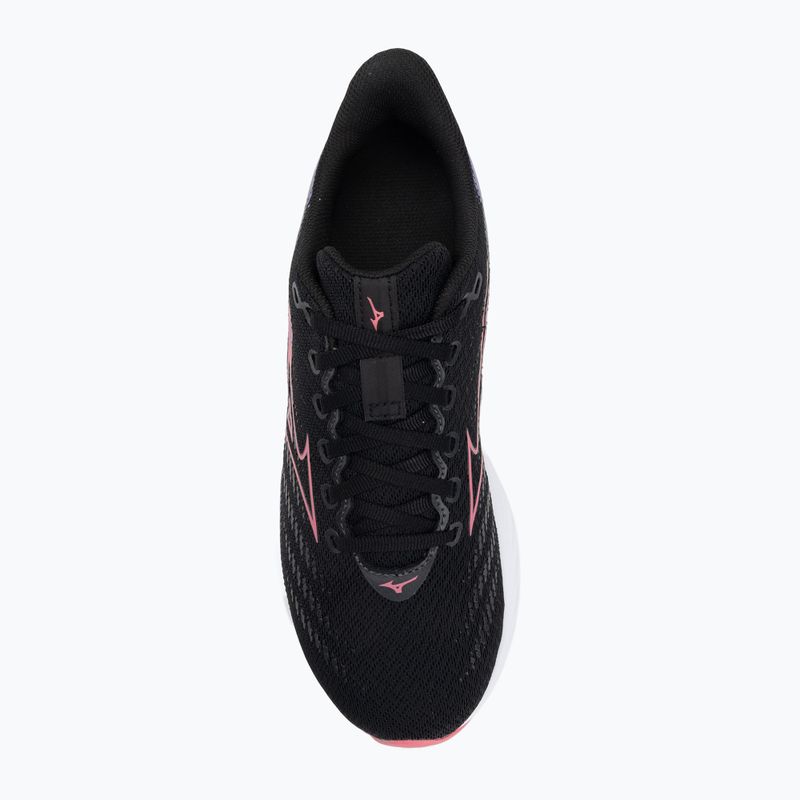 Children's running shoes Mizuno Enerzy Rider Jr black/camelliarose/ paisleypurple 5
