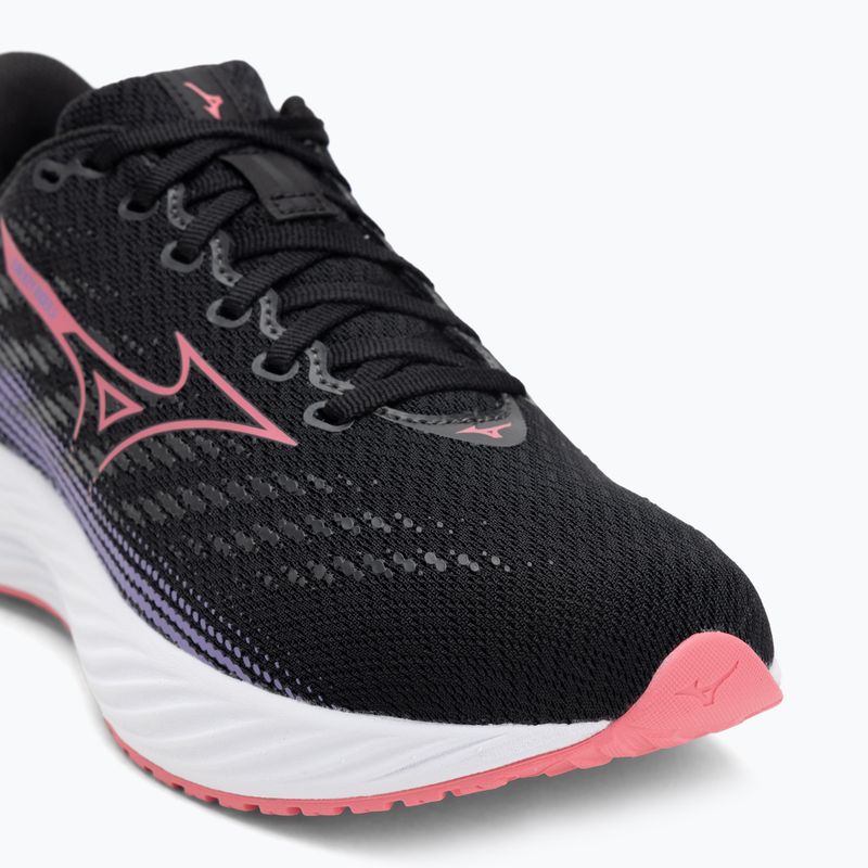 Children's running shoes Mizuno Enerzy Rider Jr black/camelliarose/ paisleypurple 7