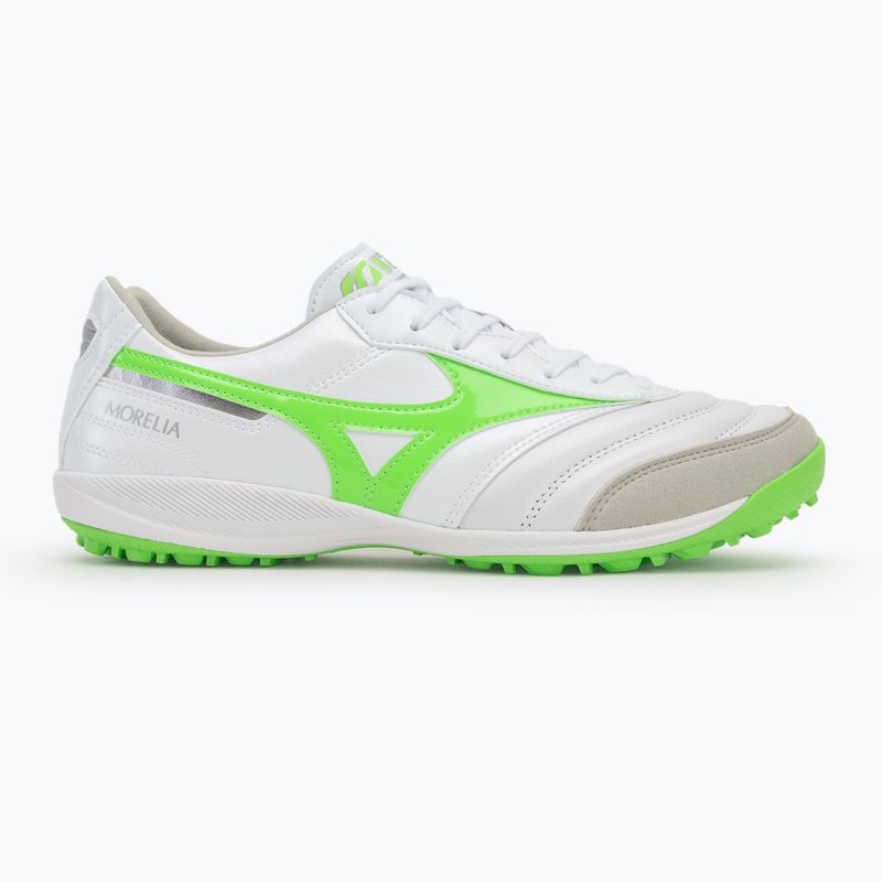 Men's football boots Mizuno Morelia Sala Elite TF white/neon green/galaxy silver 2