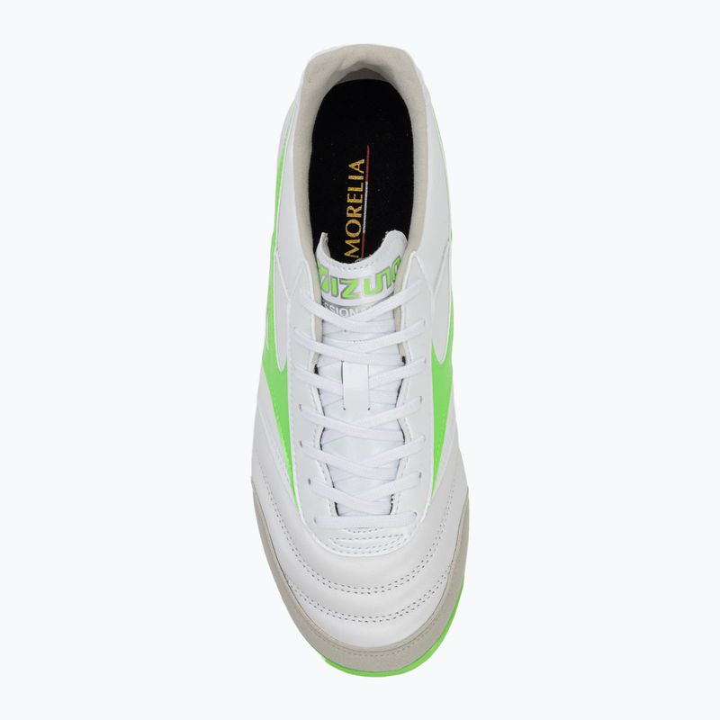 Men's football boots Mizuno Morelia Sala Elite TF white/neon green/galaxy silver 5