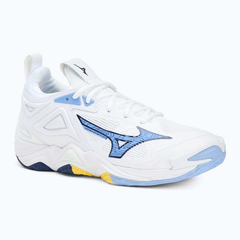 Mizuno Wave Momentum 3 volleyball shoes white/bellwether blue/bel air blue