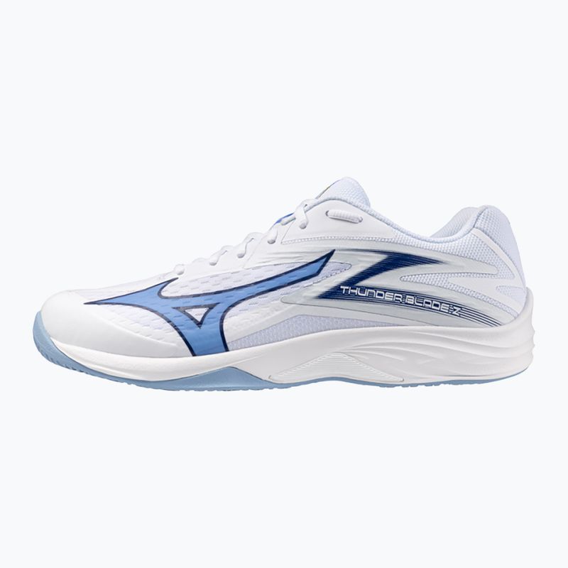 Mizuno Thunder Blade Z volleyball shoes white/bellwether blue/bel air blue 8