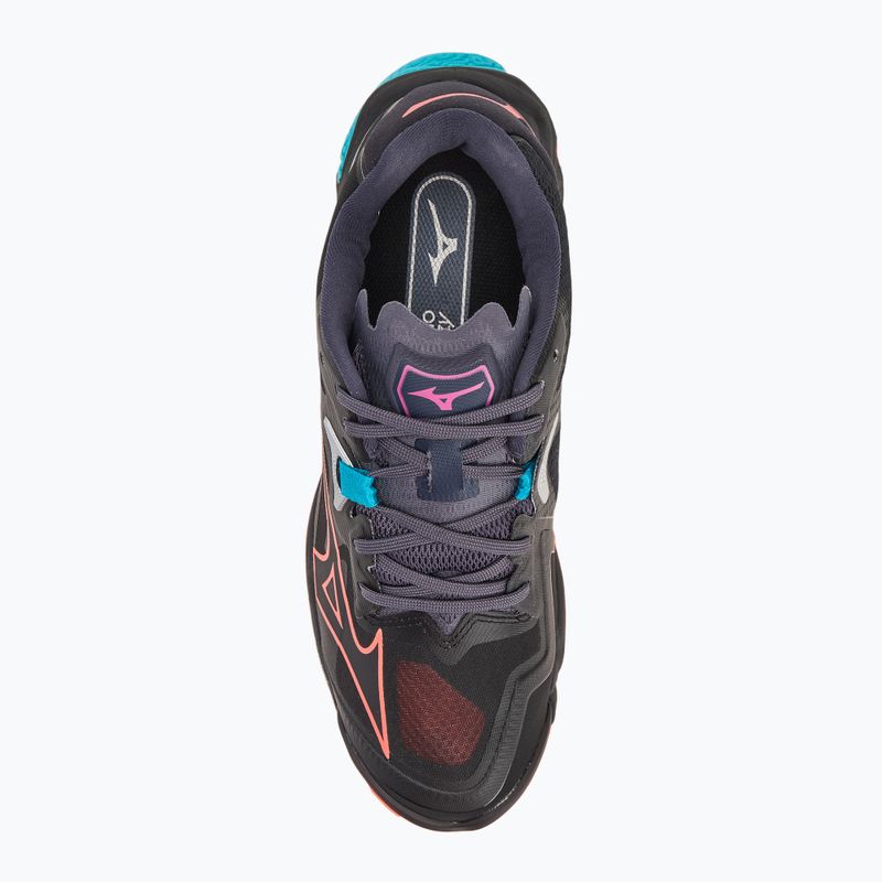 Mizuno Wave Lightning Z8 volleyball shoes black/neon flame/peacock blue 5