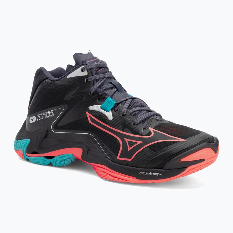 Volleyball shoes Mizuno Wave Lightning Z8 Mid black/neon flame/peacock blue