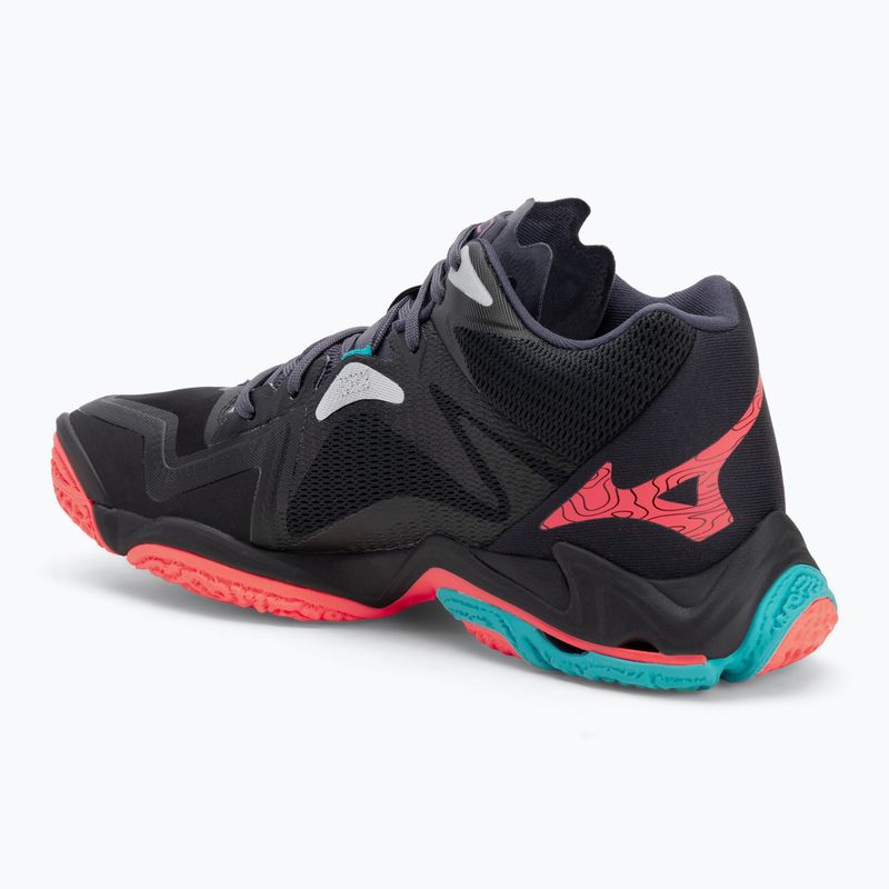 Volleyball shoes Mizuno Wave Lightning Z8 Mid black/neon flame/peacock blue 3