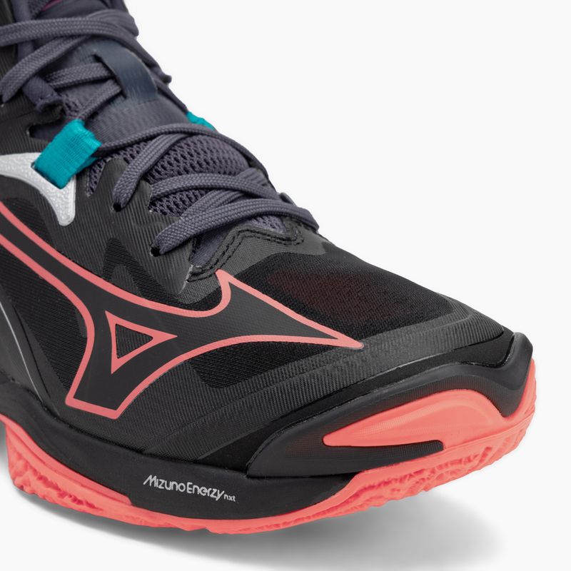 Volleyball shoes Mizuno Wave Lightning Z8 Mid black/neon flame/peacock blue 7