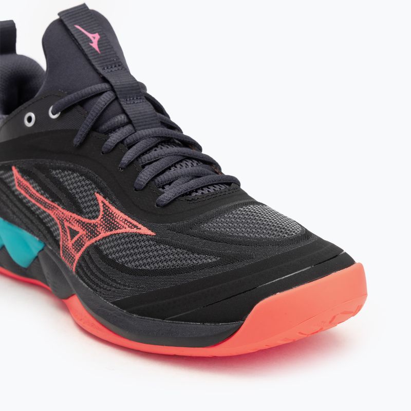 Volleyball shoes Mizuno Wave Luminous 3 black/neon flame/peacock blue 7