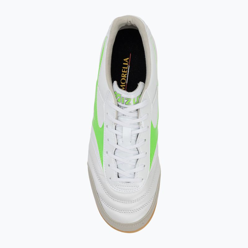 Men's football boots Mizuno Morelia Sala Elite IN white/neon green/galaxy silver 5