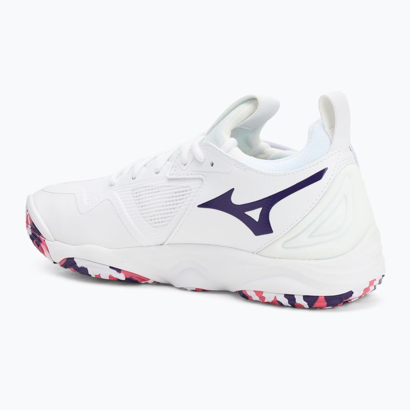 Mizuno Wave Momentum 3 volleyball shoes white/violet indigo/camellia rose 3