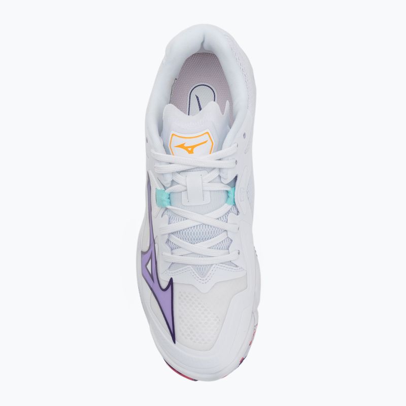 Women's volleyball shoes Mizuno Wave Lightning Z8 white/violet indigo/camelliaros 5