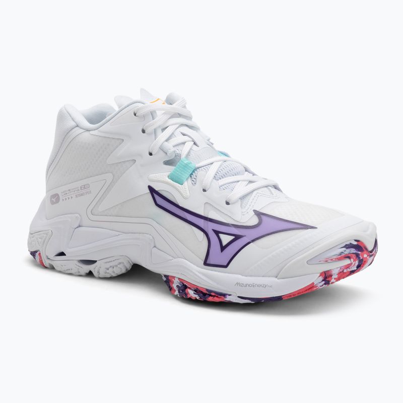 Women’s volleyball shoes Mizuno Wave Lightning Z8 Mid white/violet indigo/camelliaros