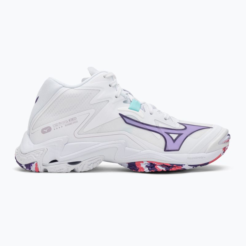 Women’s volleyball shoes Mizuno Wave Lightning Z8 Mid white/violet indigo/camelliaros 2