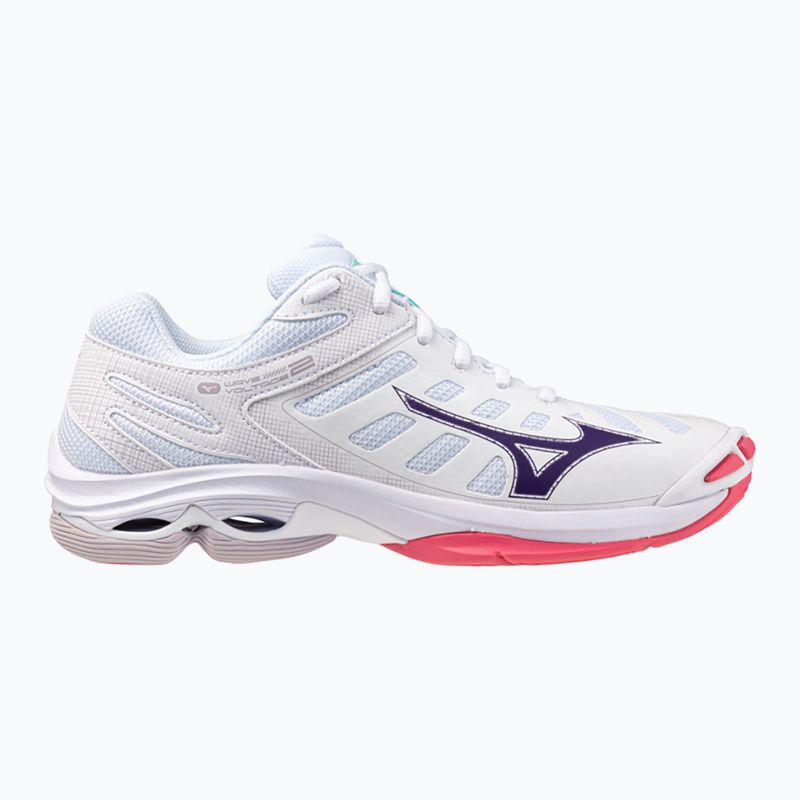 Mizuno Wave Voltage 2 volleyball shoes white/violet indigo/camellia rose 8