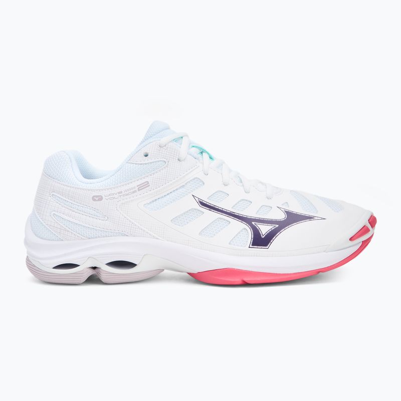 Mizuno Wave Voltage 2 volleyball shoes white/violet indigo/camellia rose 2