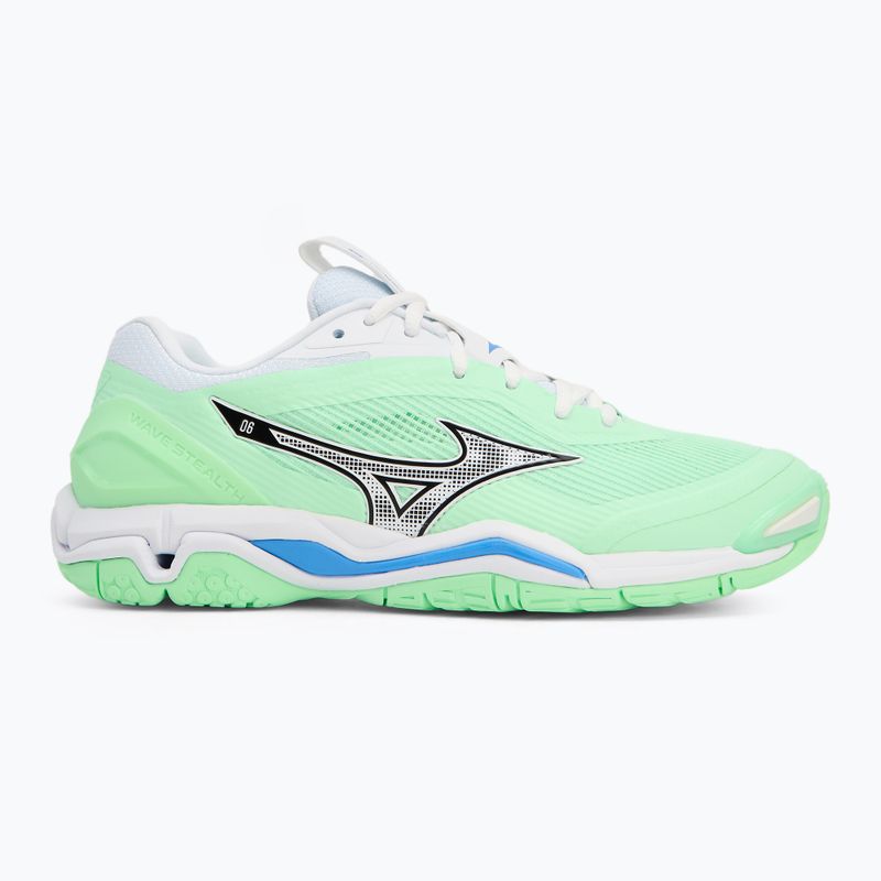 Mizuno Wave Stealth 6 neo mint/black/frontier blue shoes 2
