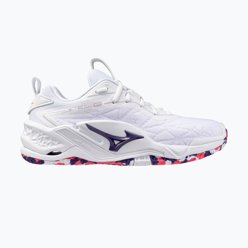 Handball shoes Mizuno Wav Stealth Neo 2 white/violet indigo/camellia rose