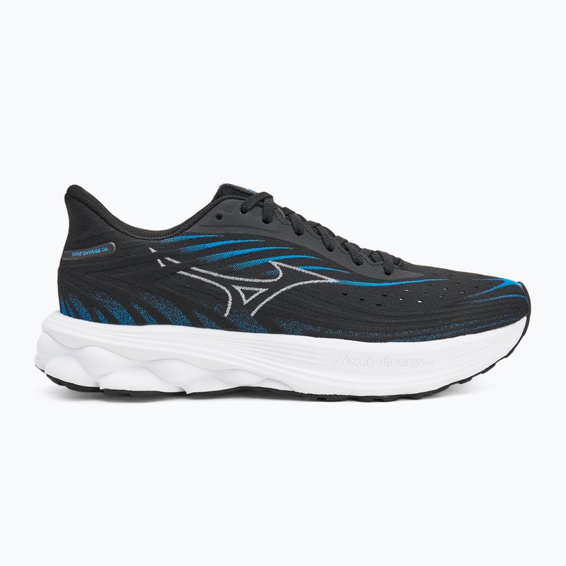 Men's running shoes Mizuno Wave Skyrise 6 black/white/blue pace 2