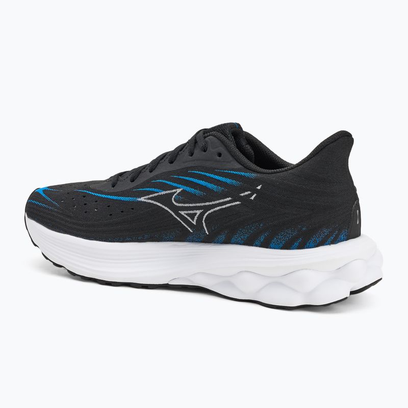 Men's running shoes Mizuno Wave Skyrise 6 black/white/blue pace 3