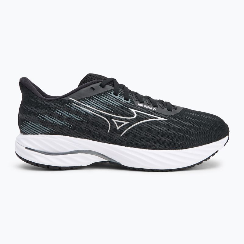 Men's running shoes Mizuno Wave Inspire 21 black/silver/metallic gray 2