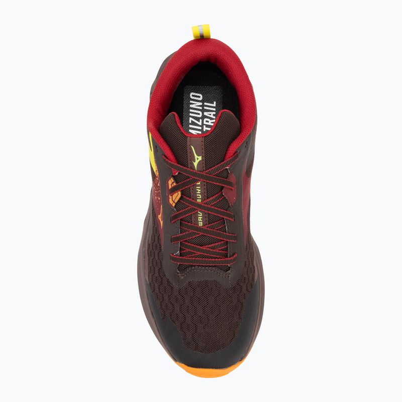 Men's running shoes Mizuno Wave Ibuki 5 rum raisin / rythmic red / eve primro 5