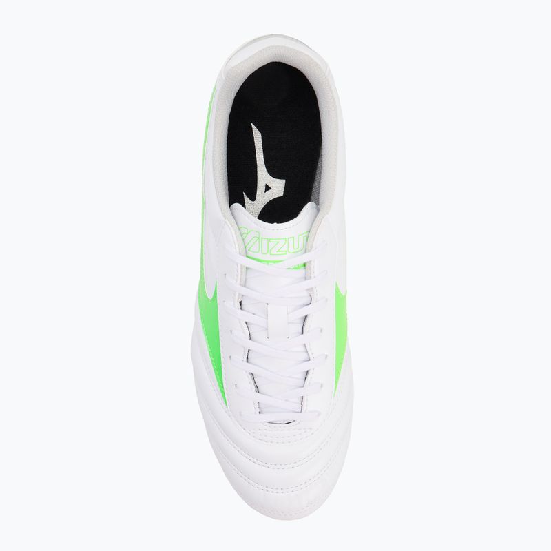 Men's football boots Mizuno Morelia II Club Md white/neon green/galaxy silver 5
