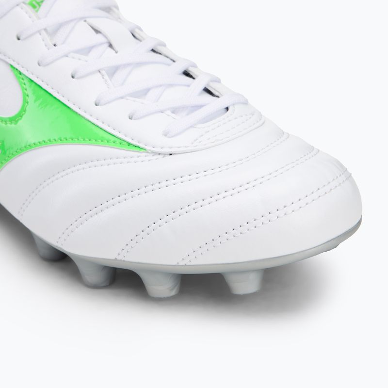 Men's football boots Mizuno Morelia II Club Md white/neon green/galaxy silver 7
