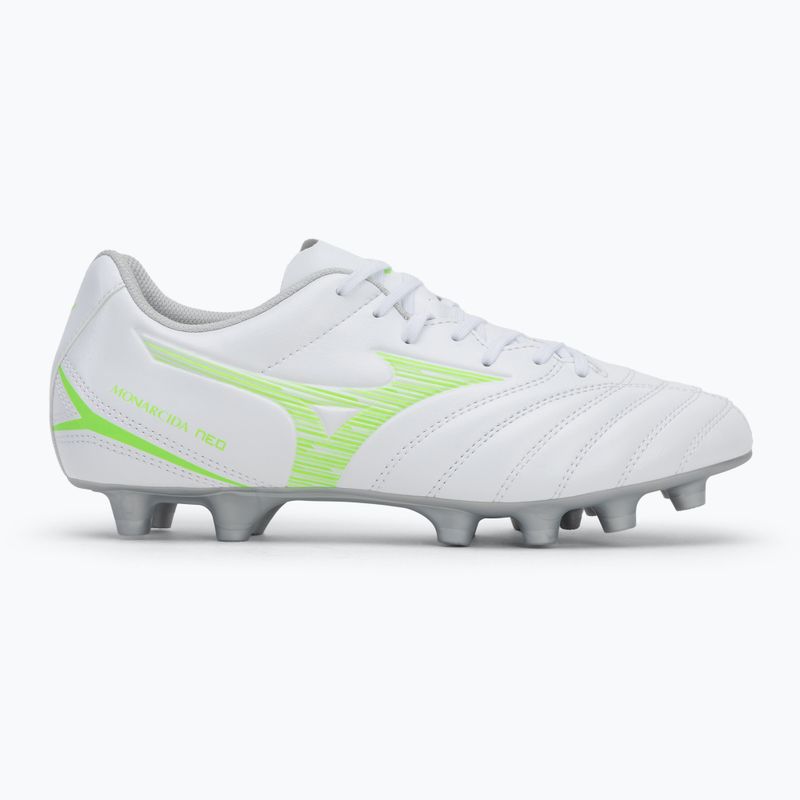 Men's football boots Mizuno Monarcida Neo III Select Md white/neon green 2