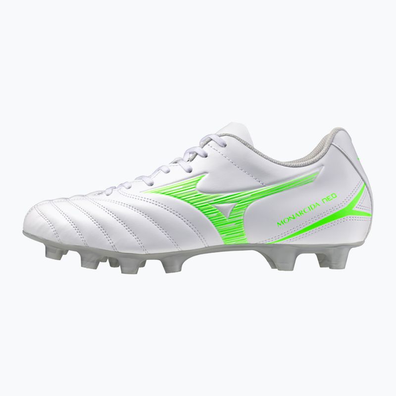 Men's football boots Mizuno Monarcida Neo III Select Md white/neon green 8