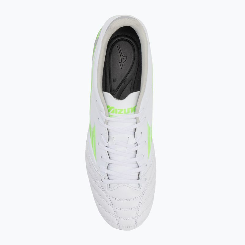 Men's football boots Mizuno Morelia Neo IV Pro Md white/neon green/cool gray 3c 5