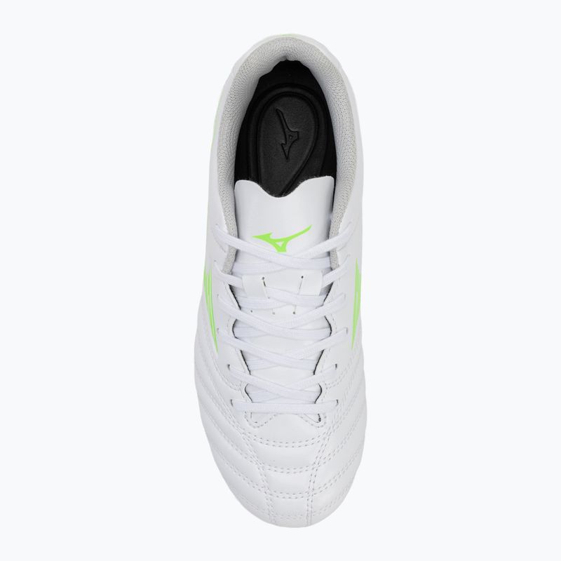 Children's football boots Mizuno Monarcida Neo III Select Jr Md white/neon green 5