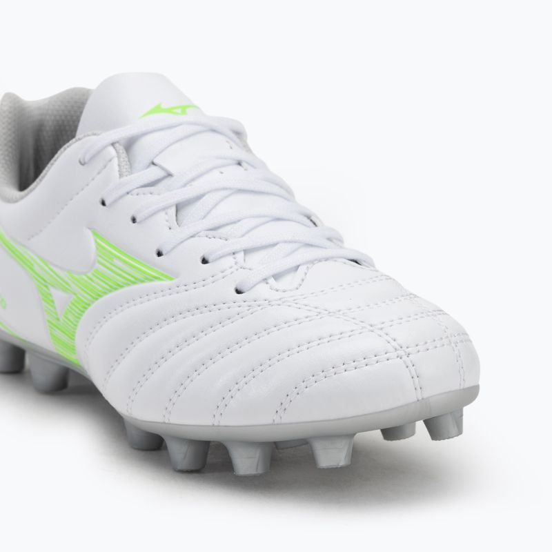 Children's football boots Mizuno Monarcida Neo III Select Jr Md white/neon green 7
