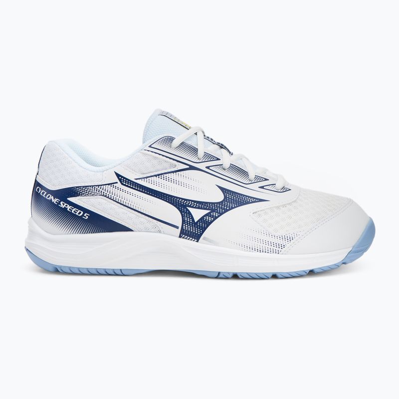 Mizuno Cyclone Speed 5 volleyball shoes white/bellwether blue/bel air blue 2