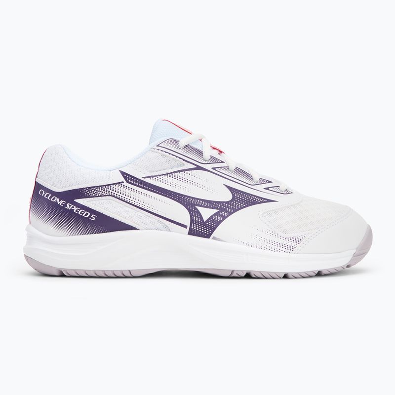 Mizuno Cyclone Speed 5 volleyball shoes white/violet indigo/camellia rose 2
