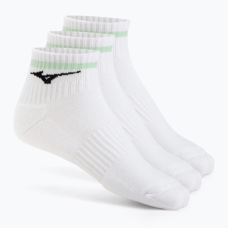 Mizuno Training Mid With Line socks 3 pairs white / neo mint